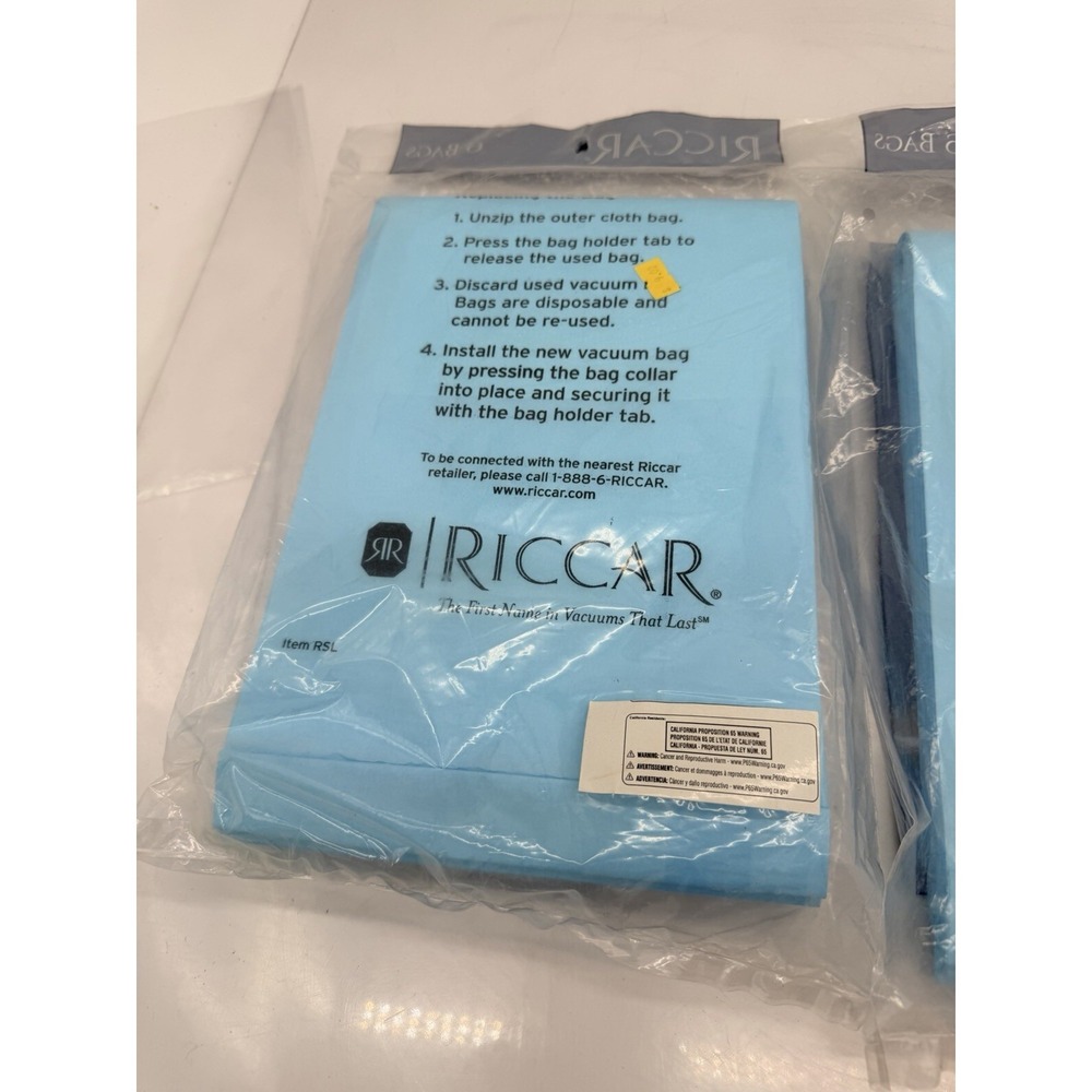 2 Packs Vacuum cleaner bags Riccar RSL-6 TYPE F SupraLite models - Picture 5 of 6